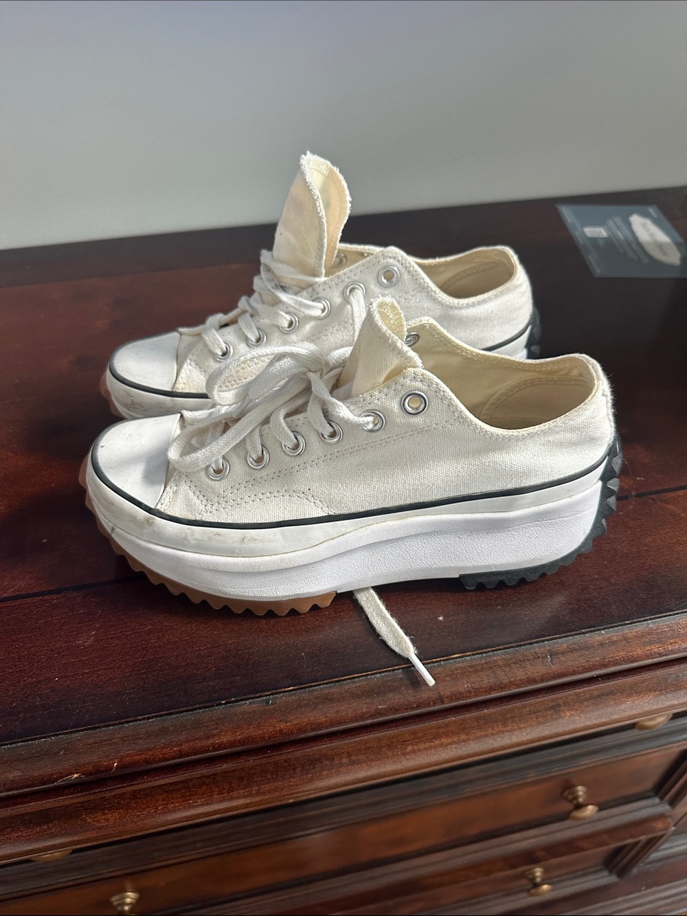 Converse White Platform Low-Top Canvas Sneakers with Chunky Sole